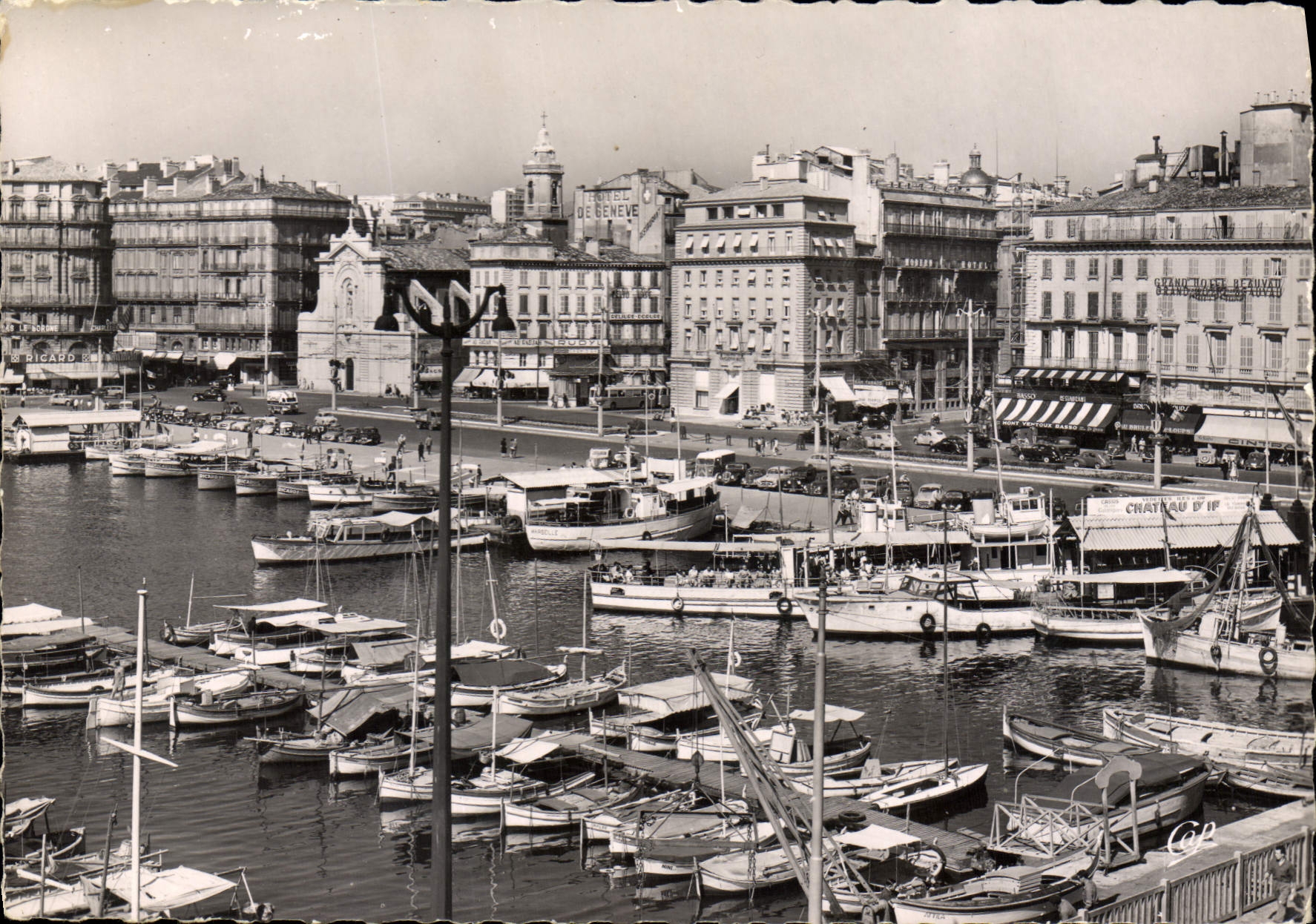Marseille — Le vieux Port et l'Entrée de la Canebière — Real-Photo Cie des Arts Photomécaniques