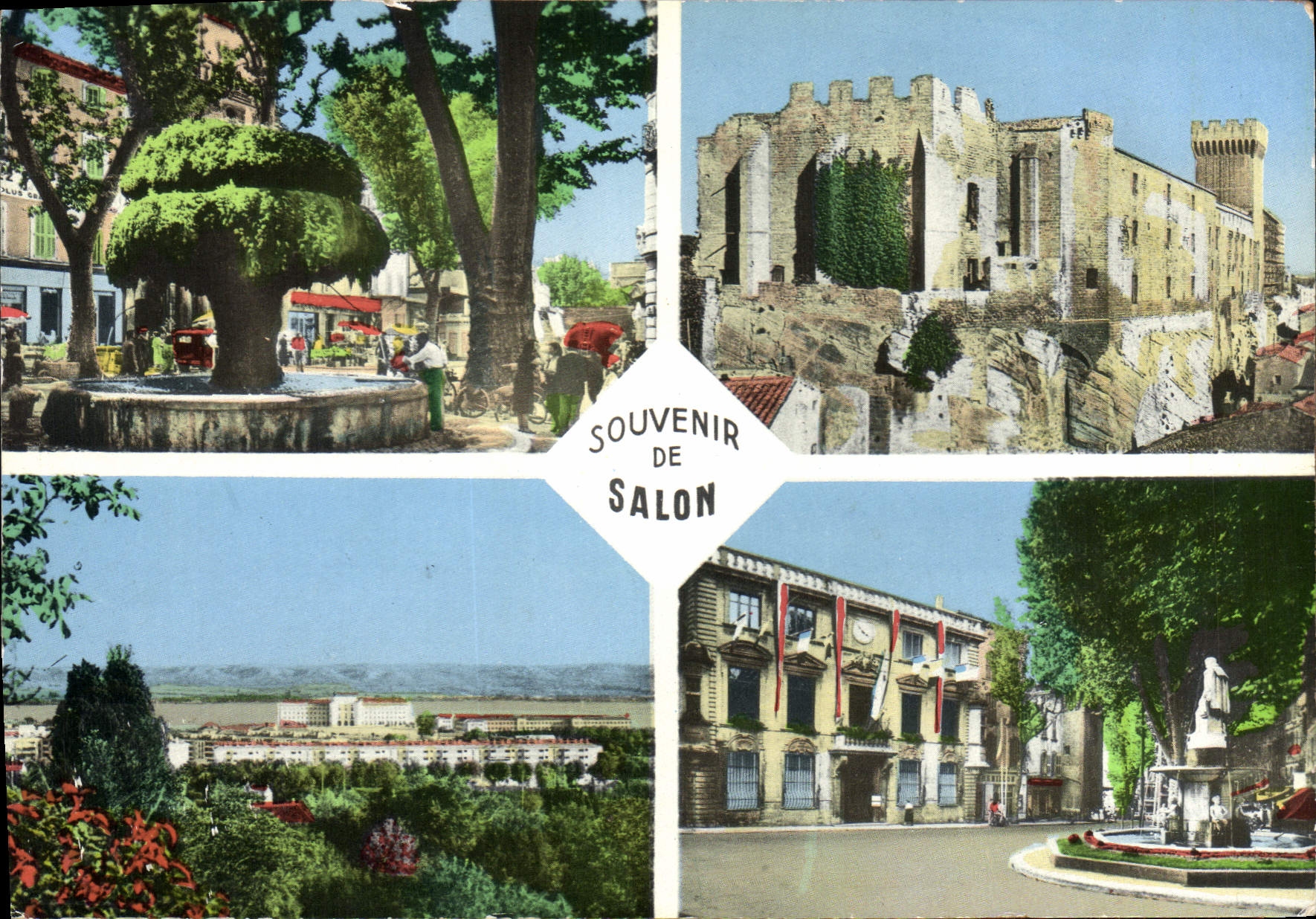 Salon — vue de la place, du château et du paysage — Souvenir de Salon