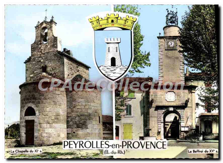 CPSM Peyrolles en Provence B du Rh La Chapelle du XI Le Beffroi du XV 