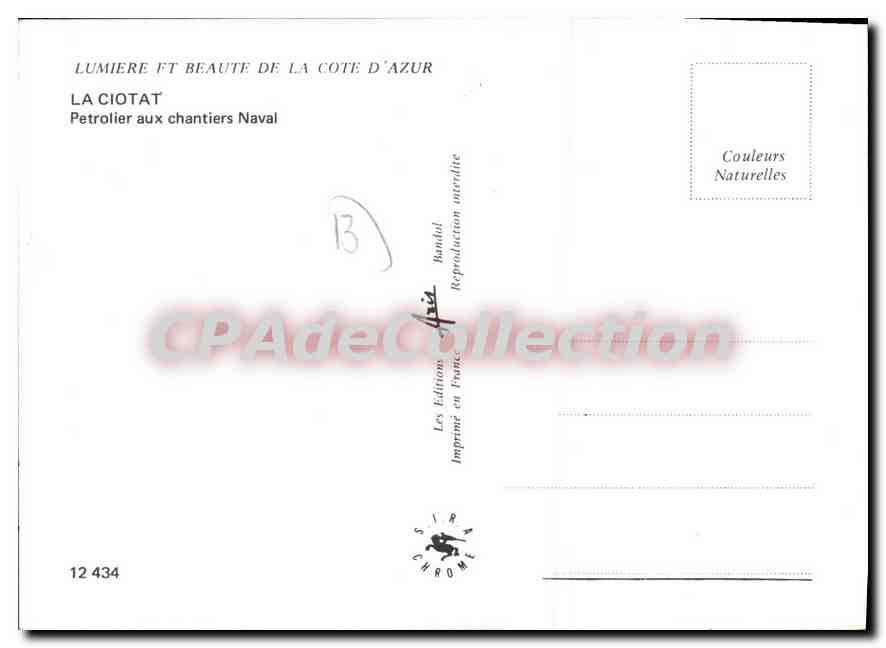 La Ciotat — Petrolier aux chantiers Naval — Les Editions SIRA CHROME — Reverso