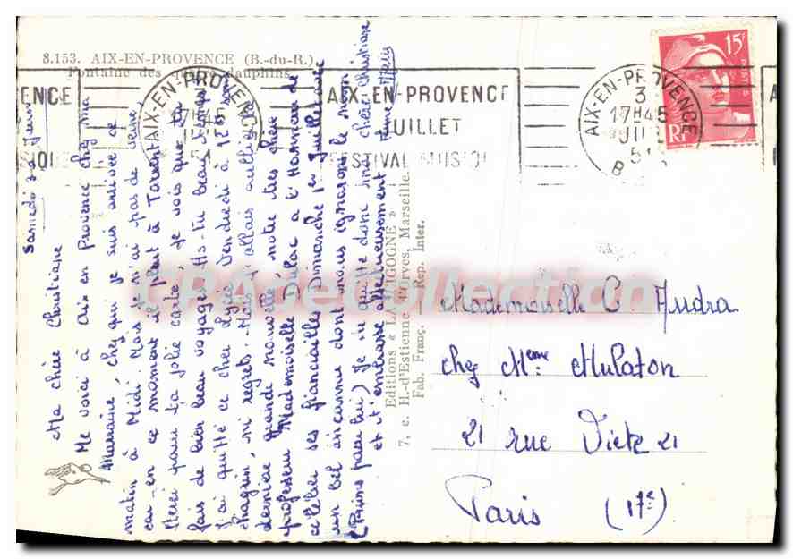 Place de la Fontaine — Aix-en-Provence — Éditions de La Dystéienne — Rückseite