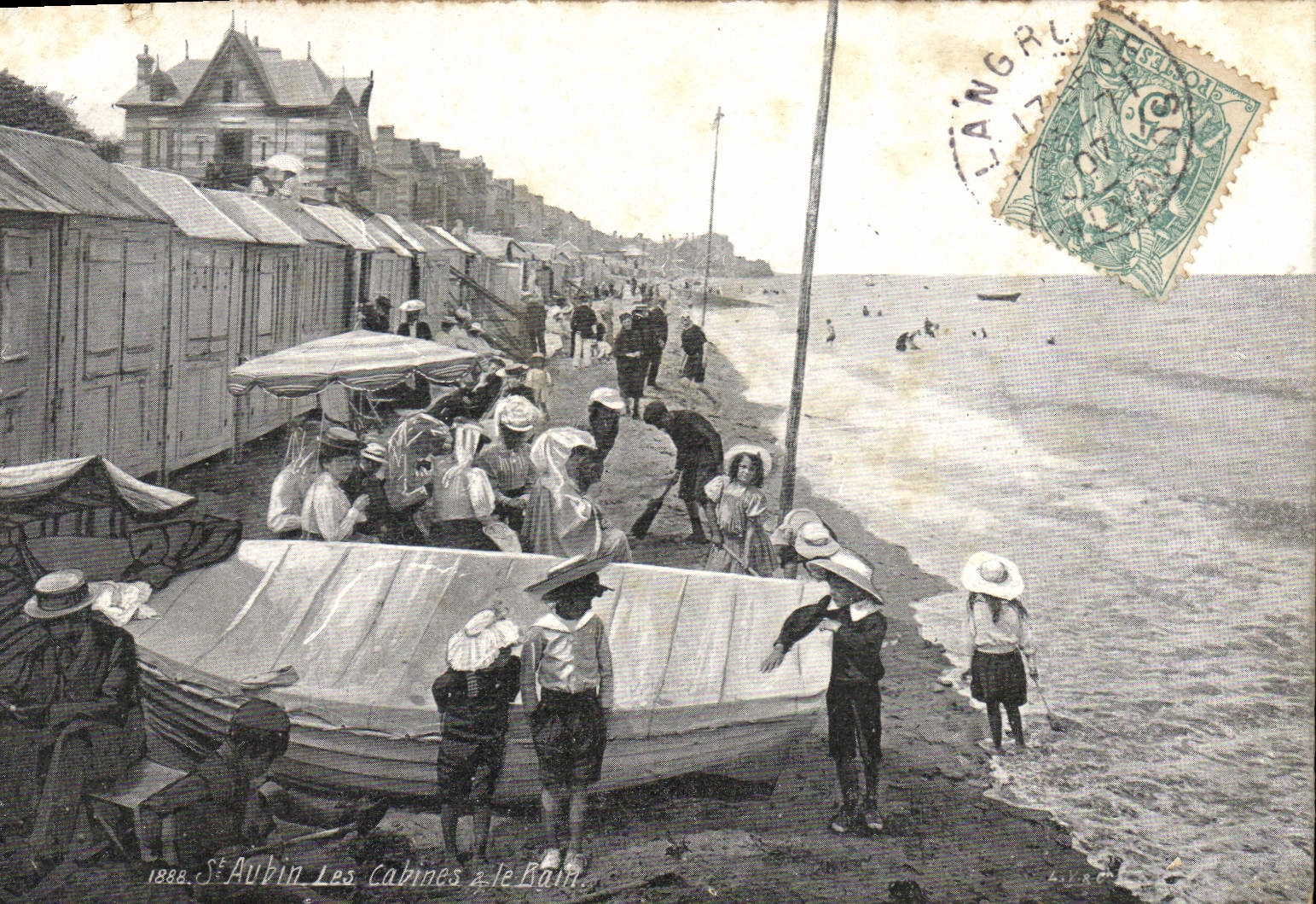 Saint-Aubin-les- Pins — Les Cabines à Le Bain — Aqua-Photo, Paris
