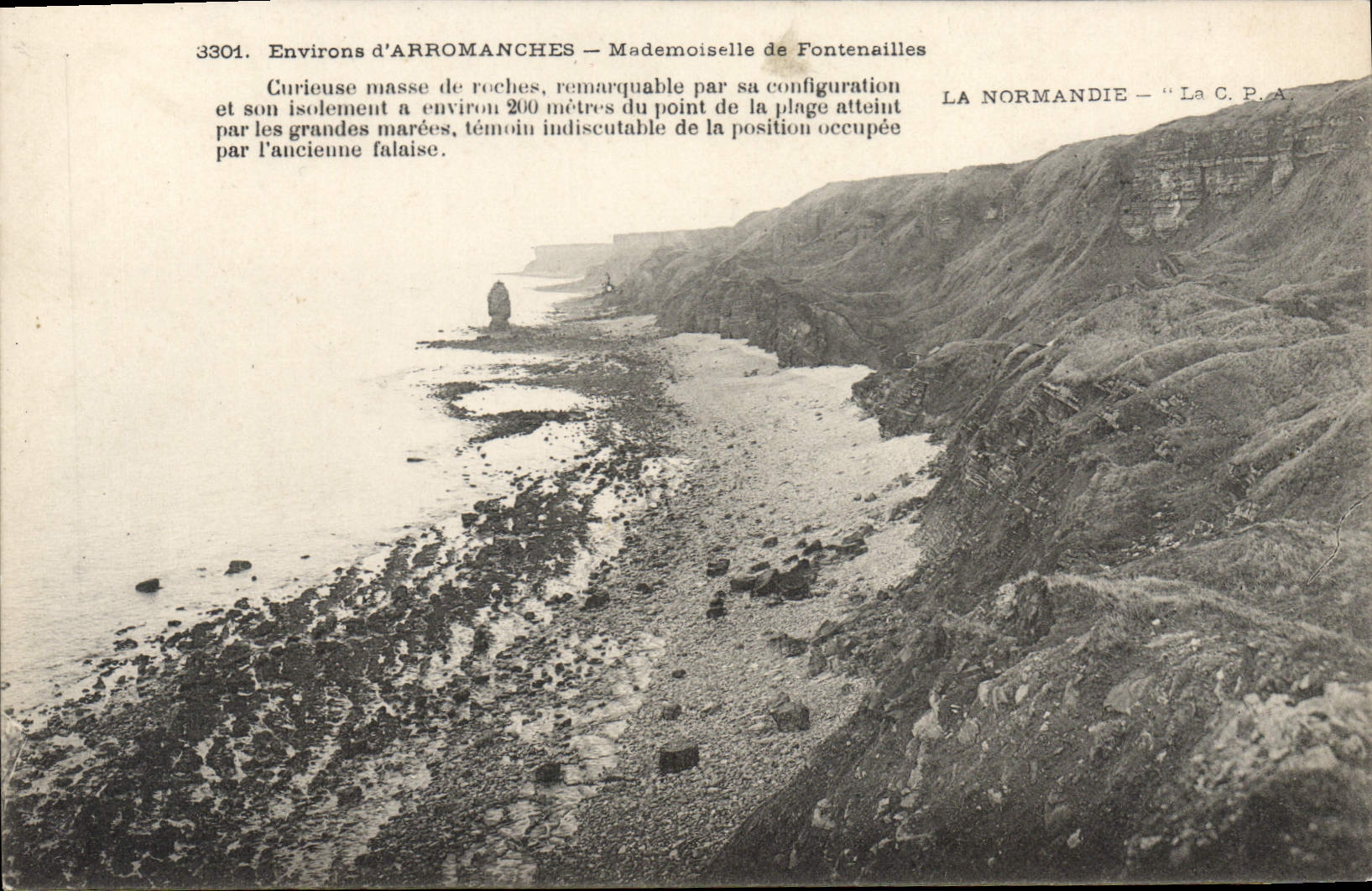 Environs d'Arromanches — Mademoiselle de Fontenailles — La Normandie — La C.P.A. n°3301