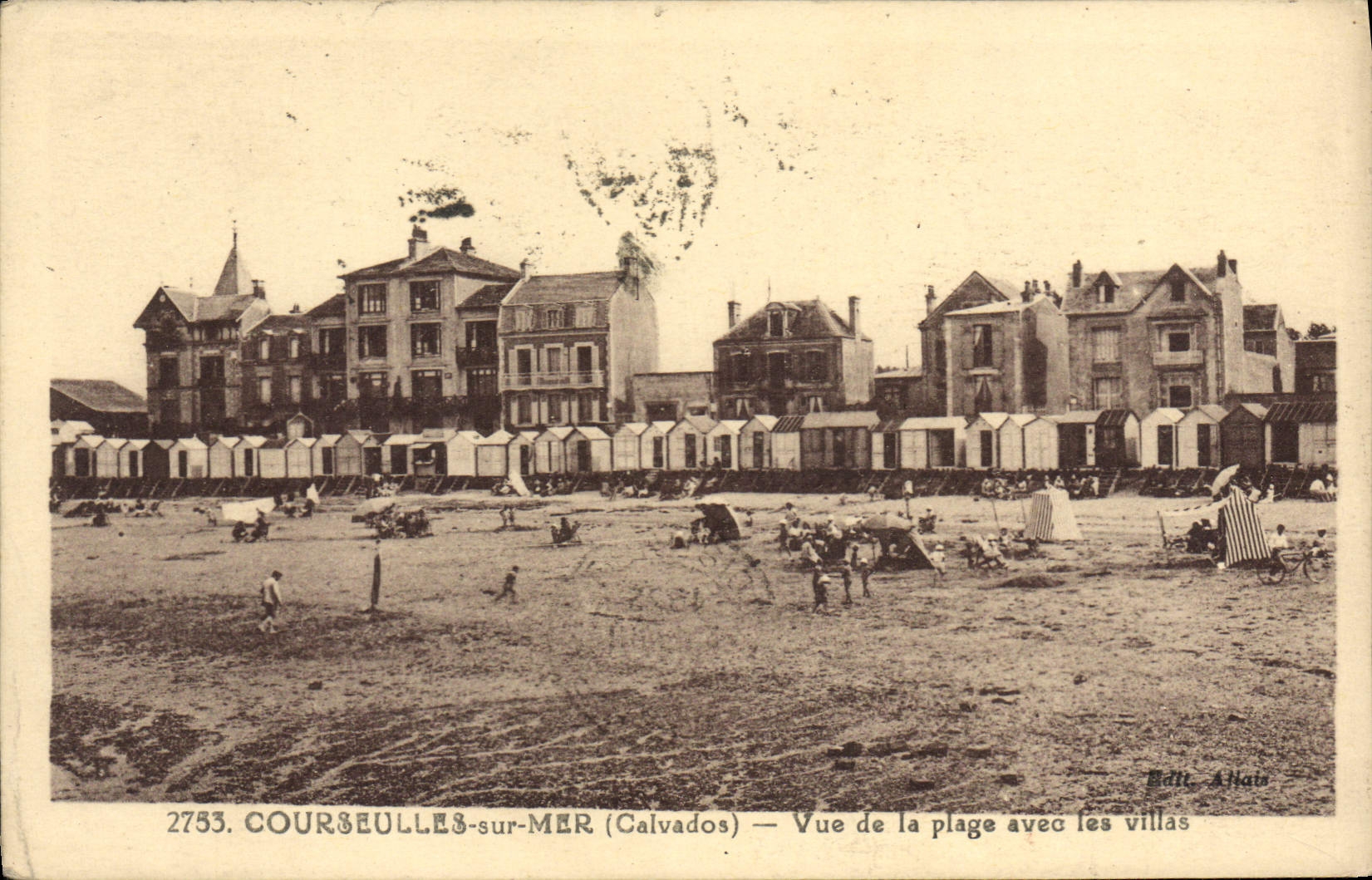 COURSEULLES-sur-MER (Calvados) — Blick auf den Strand mit Villen — Verlag A. Hain, n° 2753