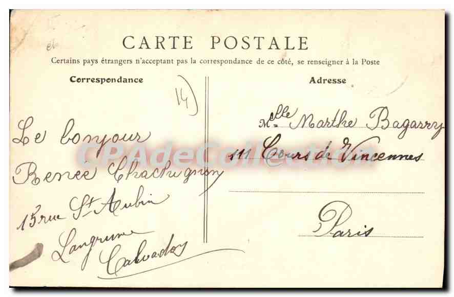 Langrune-sur-Mer (Calvados) - Die Strand — Hotel du Petit Paradis — B.F., Paris — Rückseite
