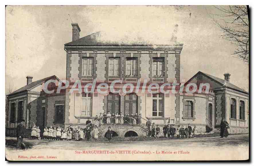 Ste-MARGUERITE-de-VIETTE (Calvados) — Rathaus und Schule — Fillian, Foto-Verlag Listeaux
