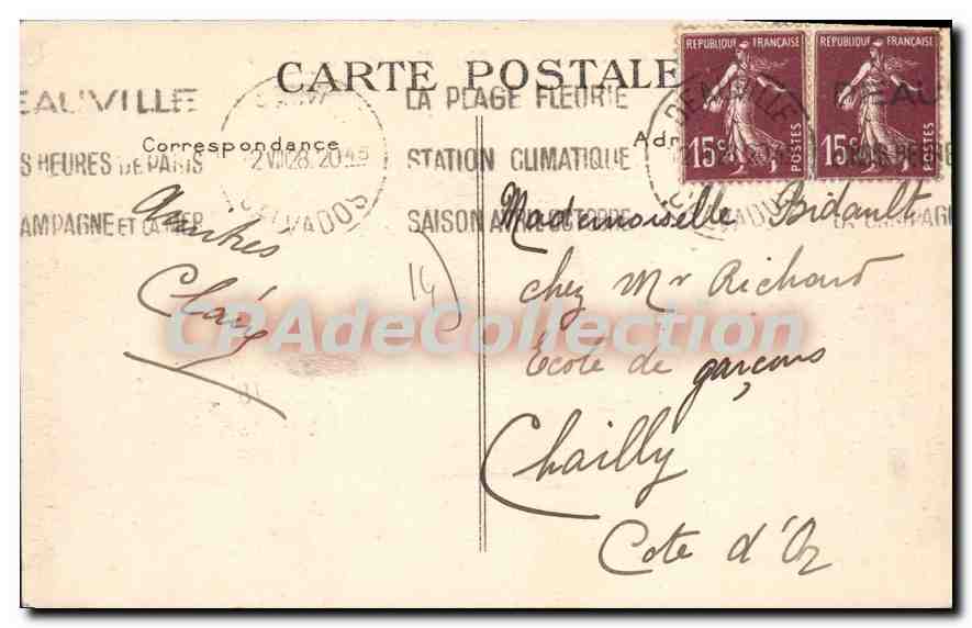 CPA Deauville La Plage Fleurie Le Casino  — Rückseite