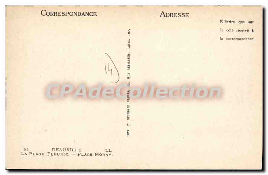 CPA Deauville La Plage Fleurie Plave Morny  — Rückseite