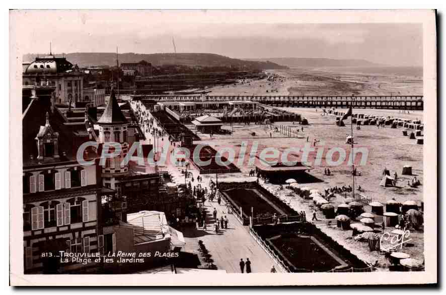 CPA Trouville La Reine des Plages La Plage et les Jardins 