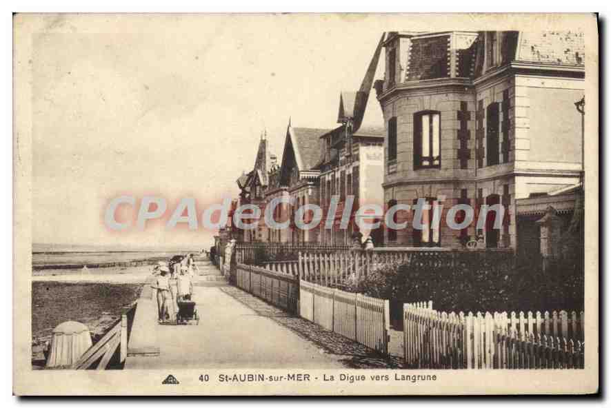 St-AUBIN-sur-MER — La Digue vers Langrune — CPA n°40