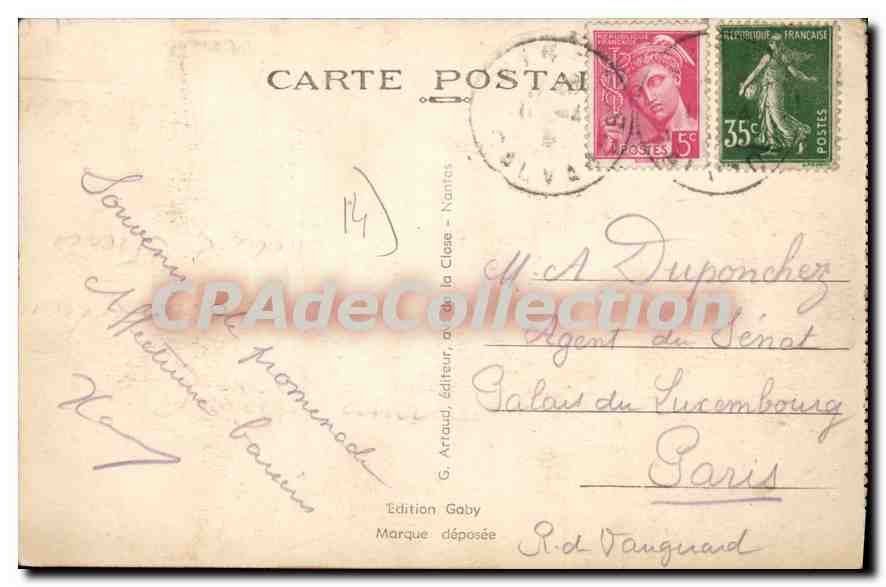 Vire — Rue Saulnerie et la Porte de l'Horloge — Edition Gaby — Verso