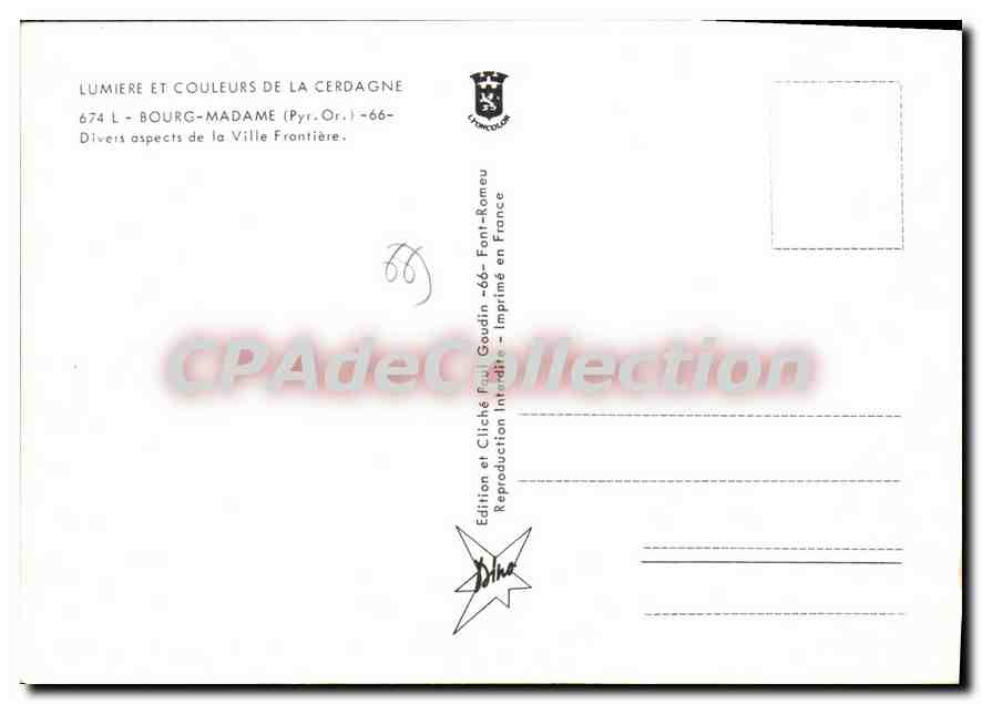 CPSM Bourg Madame ville frontiere  — Verso