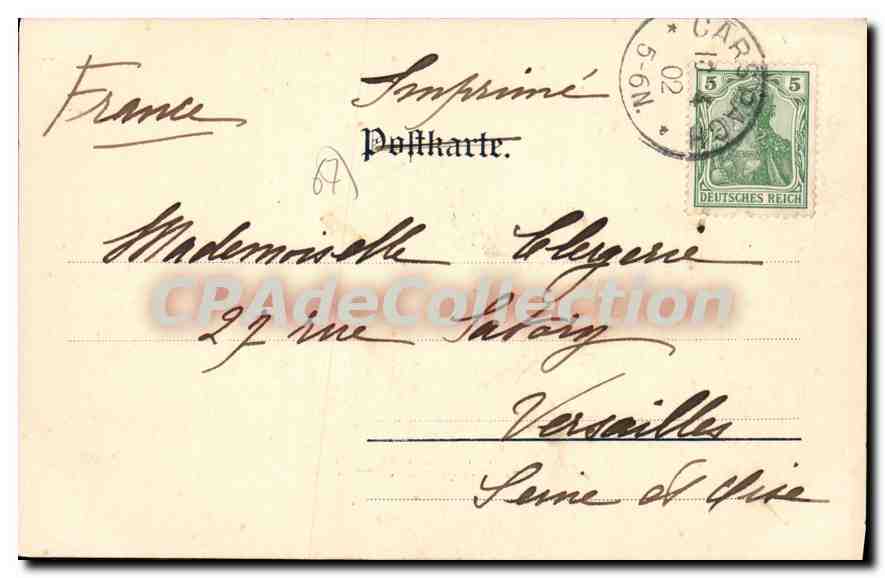 CPA Strassbourg Eisenbahn Rheinbrucke Pont du Rhin  — Rückseite