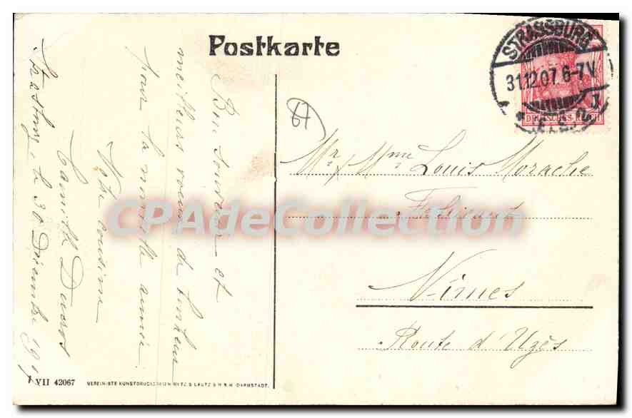 CPA Strassburg IE Brogileplatz  — Verso