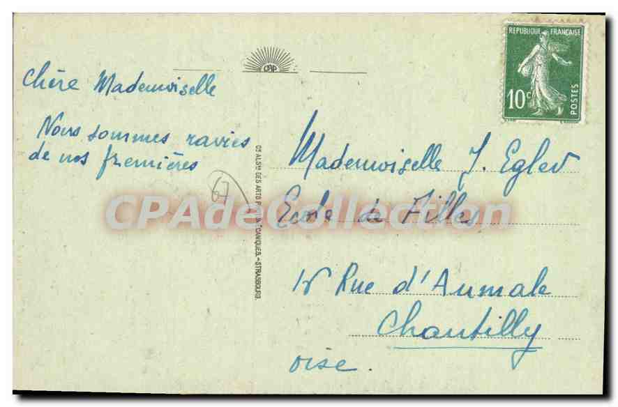 CPA Saverne Hotel de Ville et Bureau de Police  — Verso