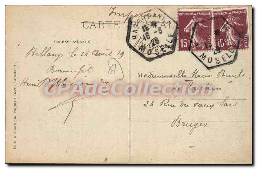 Alsacienne et Lorraine — 123 — Édition Alsacienne, Pathus & Radt, Strasbourg — Verso