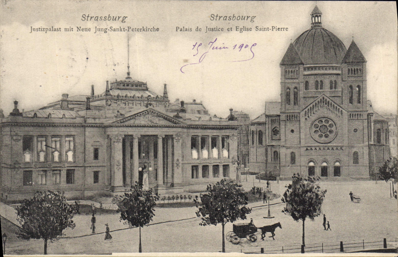 CPA Strasbourg Plais de Justice et Eglise Saint Pierre 