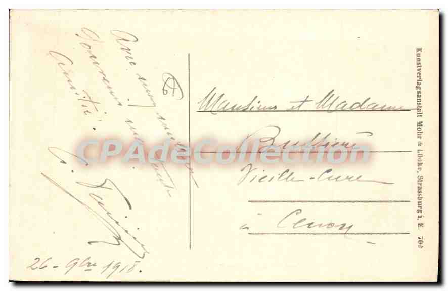 CPA Strassburg i ELS Munsterplatz und Haus Kammerzell  — Verso