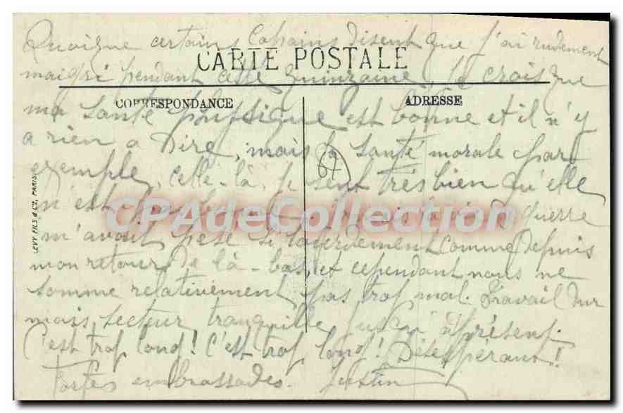 CPA Type d'Alsacienne  — Verso