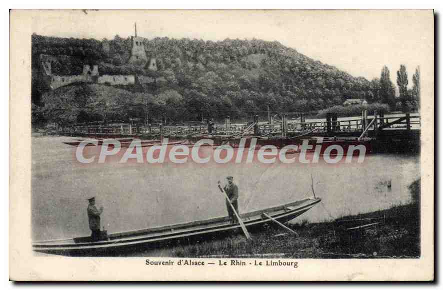 CPA Souvenir d'Alsace Le Rhin Le Limbourg ce pont est à Marckolsheim 67390