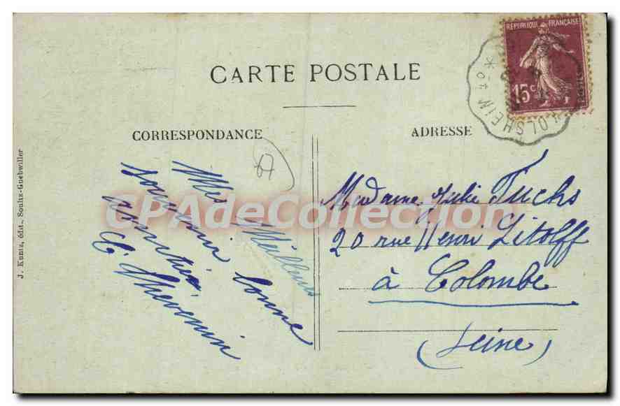 CPA Souvenir d'Alsace Le Rhin Le Limbourg ce pont est à Marckolsheim 67390 — Verso