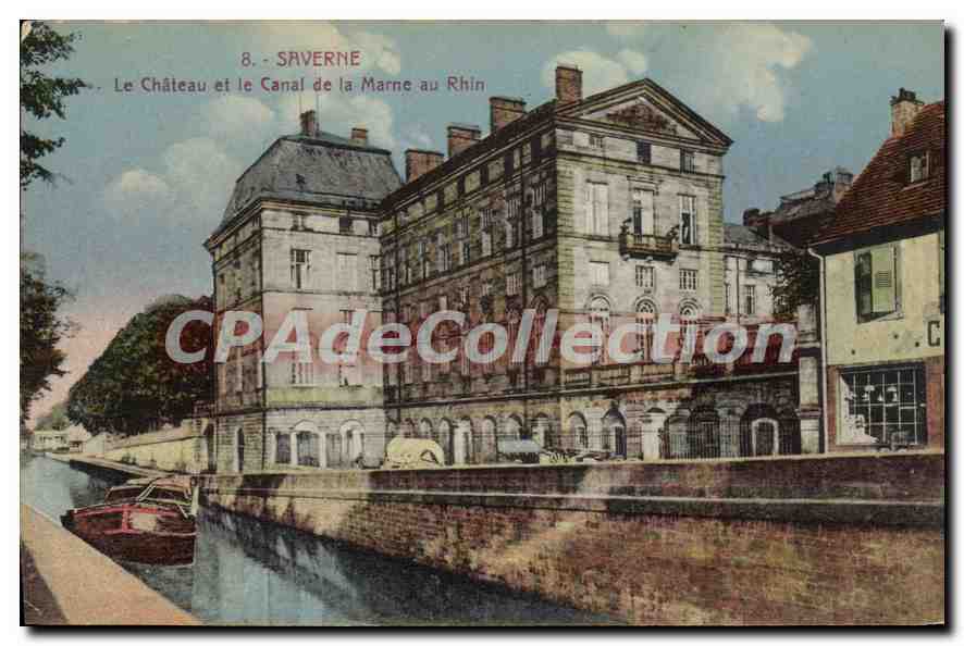 CPA Saverne Le Chateau et le Canal de la Marne au Rhin 