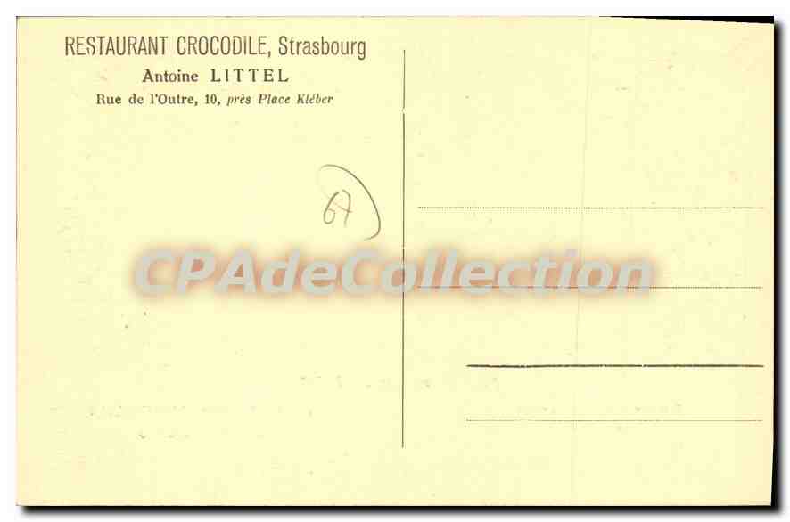 CPA Fete de village en 1870 au Restaurant Crocodile Strasbourg peintre Grison — Rückseite