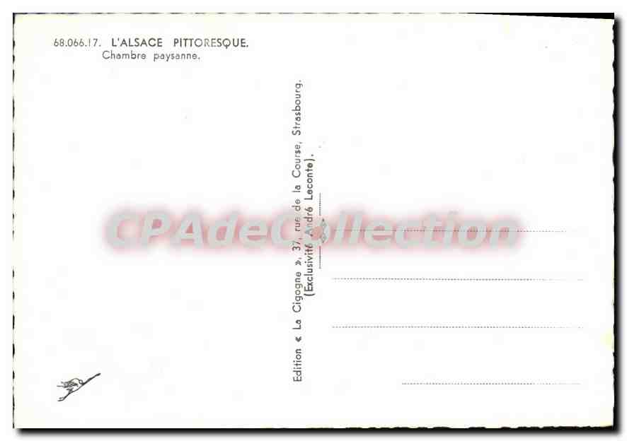 CPSM L'Asace Pittoresque Chambre paysanne  — Verso