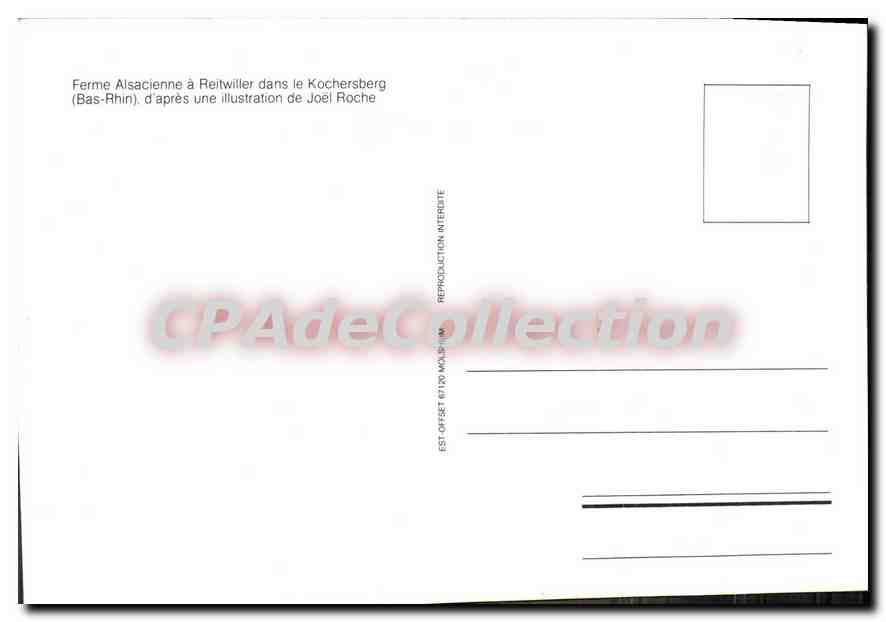 CPSM Ferme Alsacienne a Reitwiller dans le Kochersberg illustration Joel Roche — Rückseite