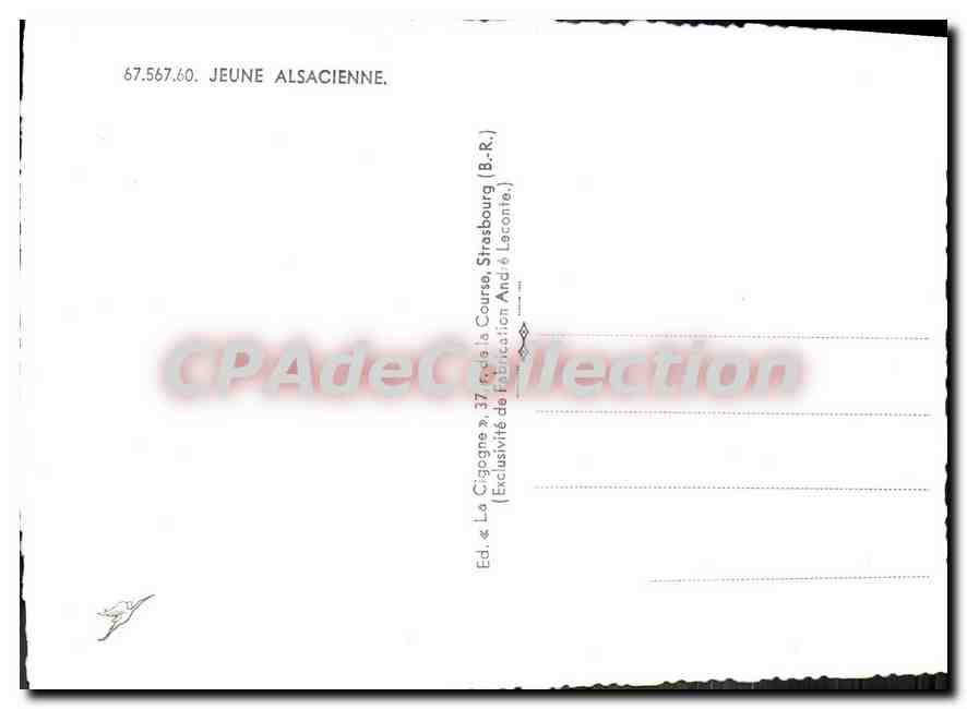 CPSM Jeune Alsacienne  — Rückseite
