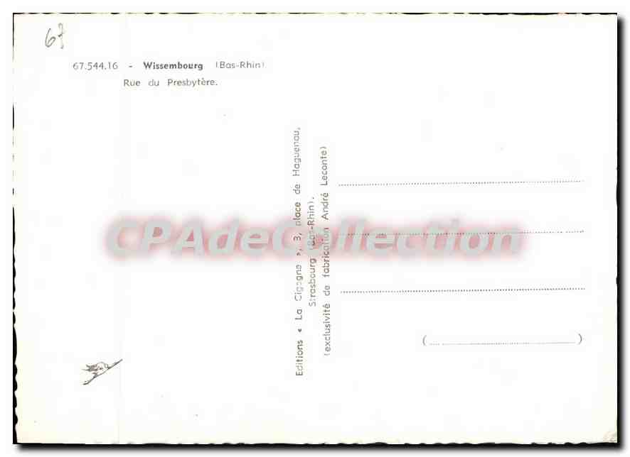 CPSM Wissembourg Bas Rhin Rue du Presbytere  — Verso