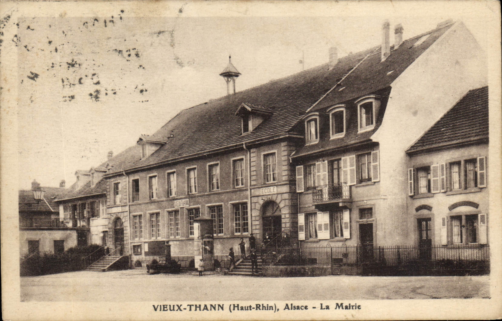 Vieux-Thann (Haut-Rhin), Alsace — The Town Hall and School