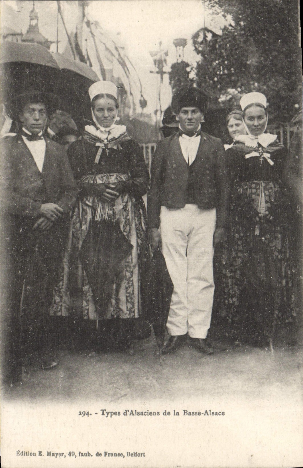 Types d'Alsaciens de la Basse-Alsace — Édition E. Mayer, 49, faub. de France, Belfort