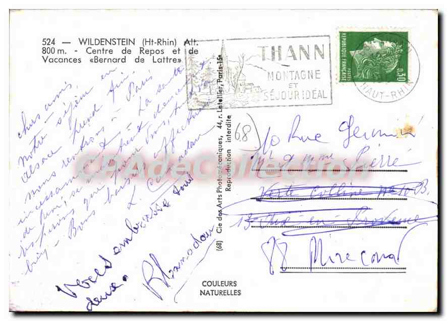 WILDENSTEIN (Ht-Rhin) — Ansicht des 'Bernard de Lattre'-Erholungs- und Ferienzentrums — Cie des Arts Photocaniques — Rückseite