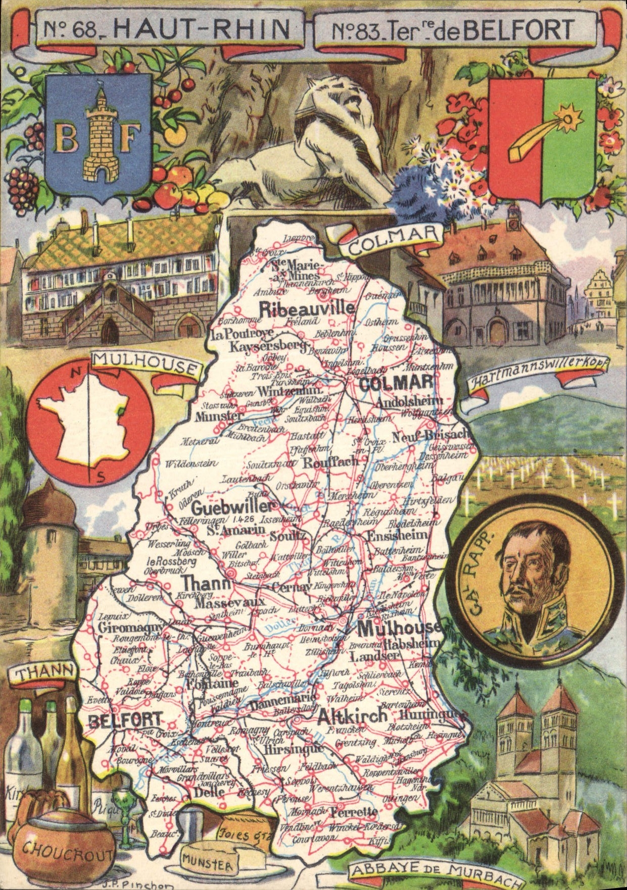 Haut-Rhin et Belfort — N°68 — Éditeur J.P. Pincher