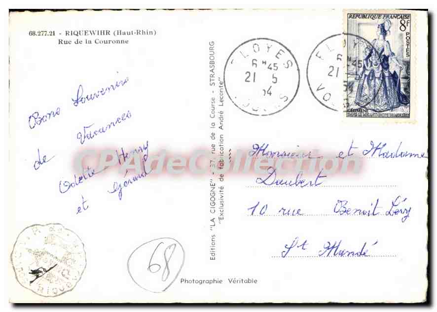 Riquewihr (Haut-Rhin) — Street of the Crown — Editions André Lecointe — Back