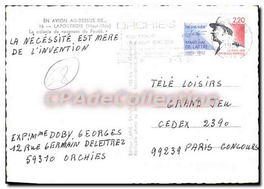 Lapoutroie (Haut-Rhin) — colonie de vacances — édition Lapie — Achterkant