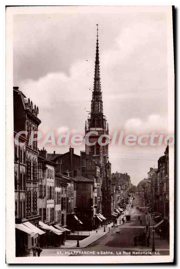 CPA Villefranche s Saone La Rue Nationale 