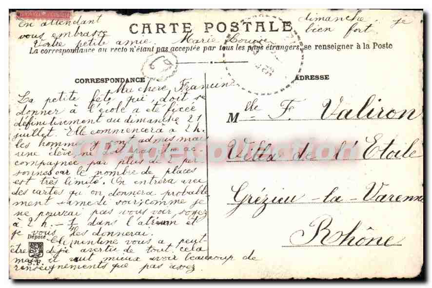 CPA Lyon en 1850 Place Bellecour  — Verso