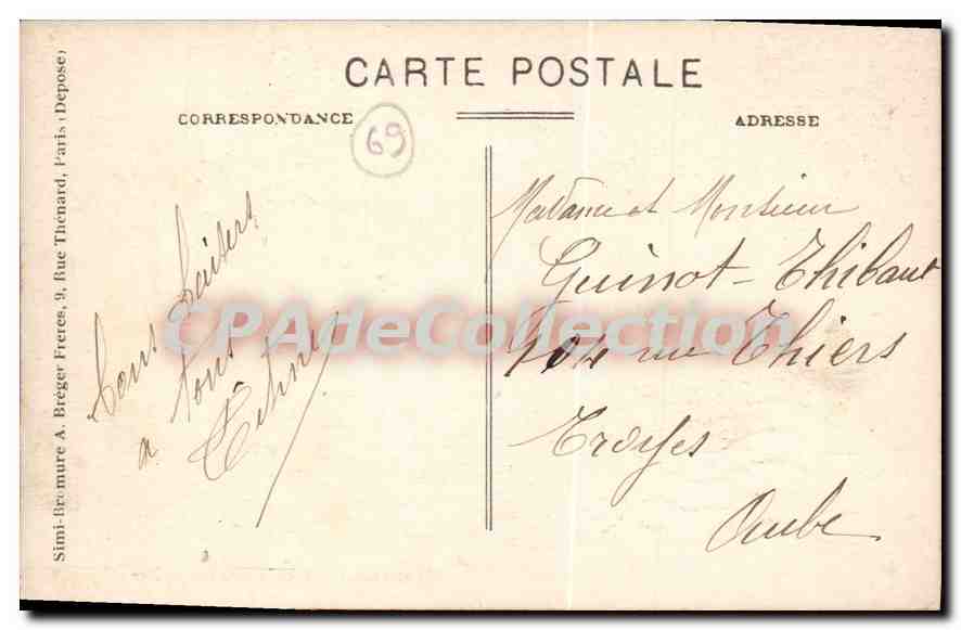 CPA Villefranche Square Etienne Poulet  — Rückseite