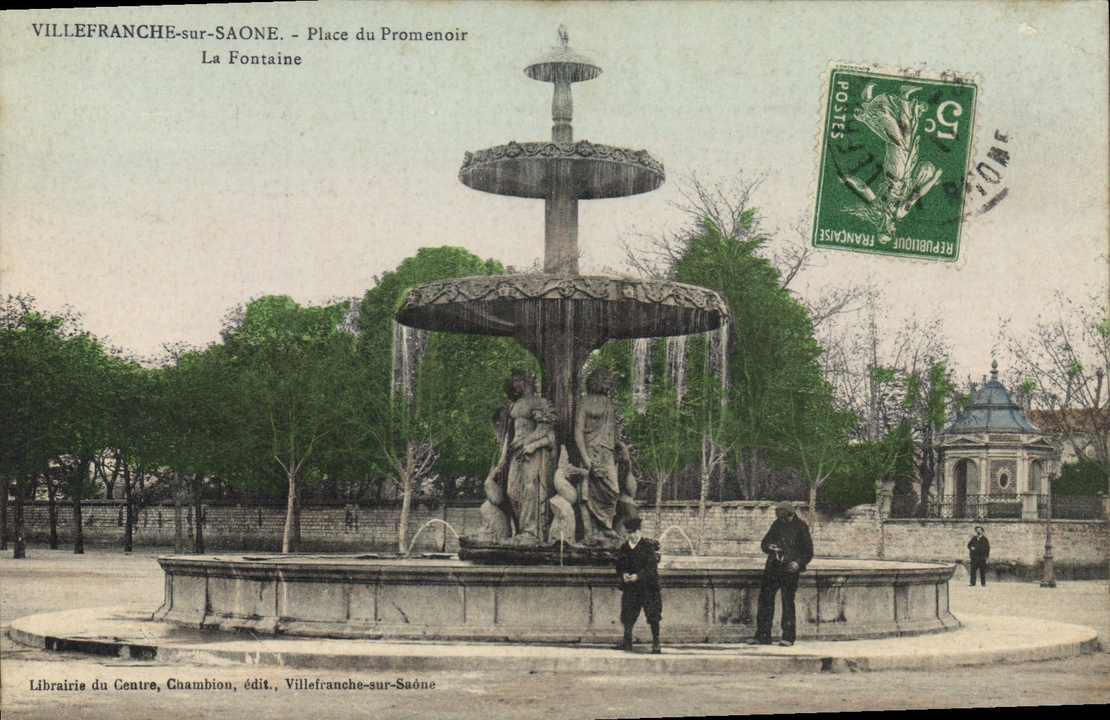 VILLEFRANCHE-sur-SAONE - Place du Promenoir - La Fontaine — Librairie du Centre, Chambion, édit.