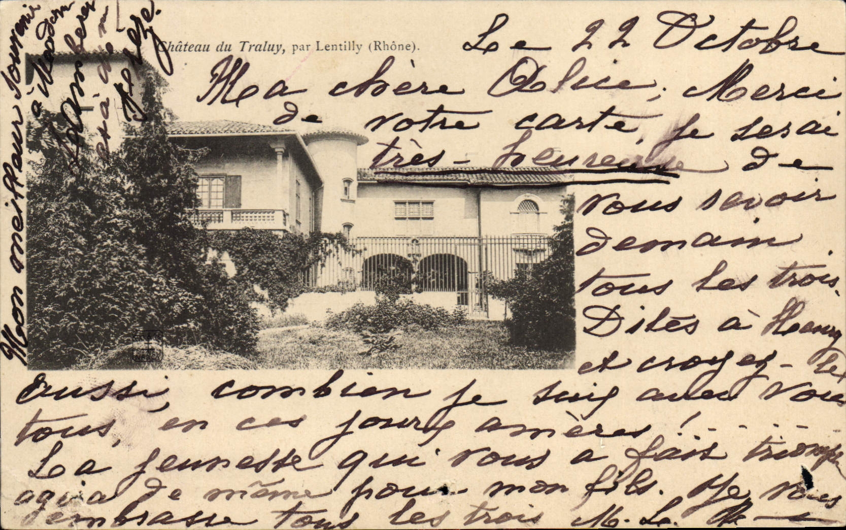 CPA Chateau de Traluy par Lentilly Rhone 