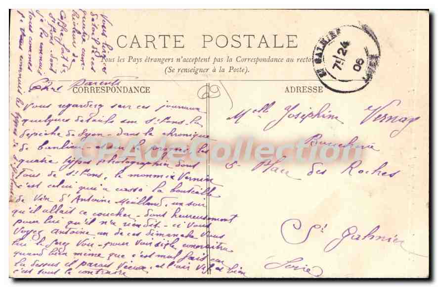 CPA Lyon La Rue Victor Hugo Prise de la Place Carnot  — Verso