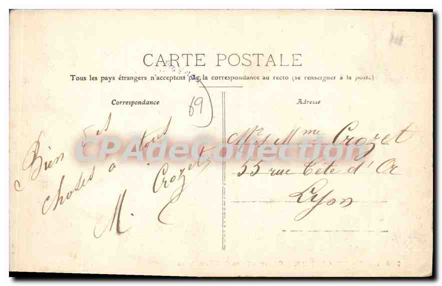 CPA Le Mont Cindre Observatoire de l'Ermitage  — Rückseite