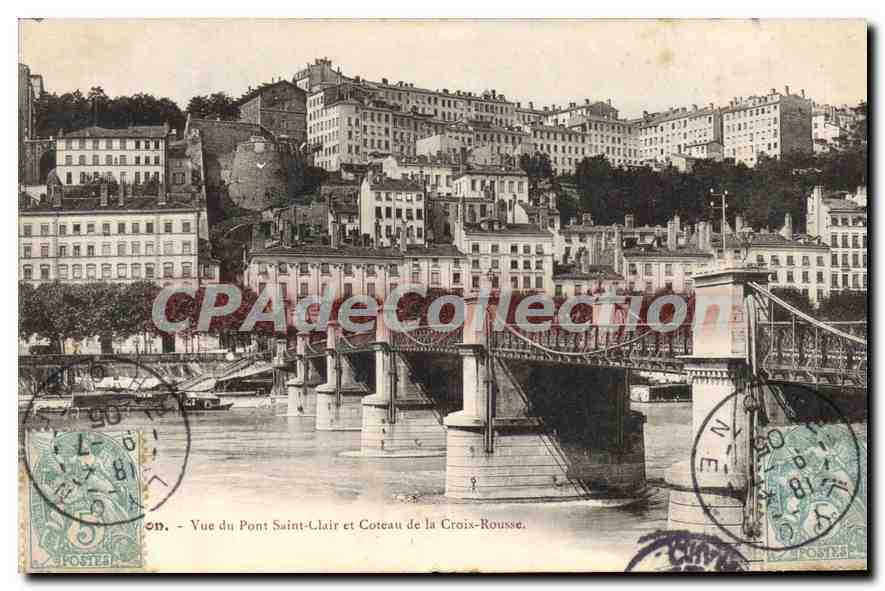 CPA Vue du Pont Saint Clair et Coteau de la Croix Rousse 