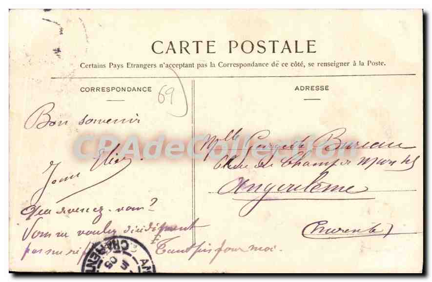 CPA Vue du Pont Saint Clair et Coteau de la Croix Rousse  — Rückseite