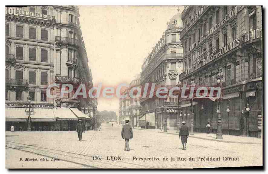 CPA Lyon Perspective de la Rue du President Carnot 