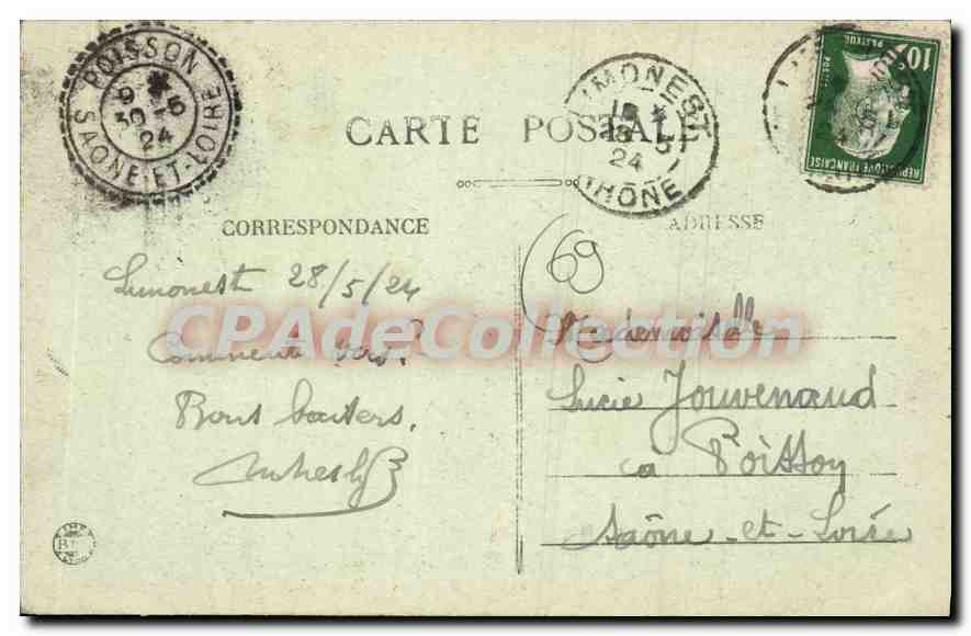 CPA Limonest Rhone Chateau de la Roussellere dont le dernier fut M Quatrefages de la Roquette  — Verso