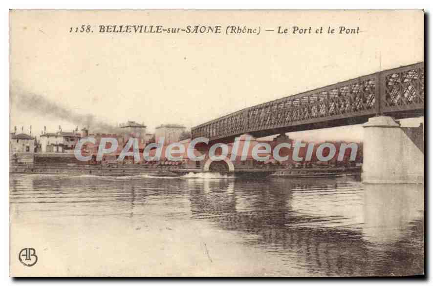 CPA Belleville sur Saone Rhone Le Port et le Pont 