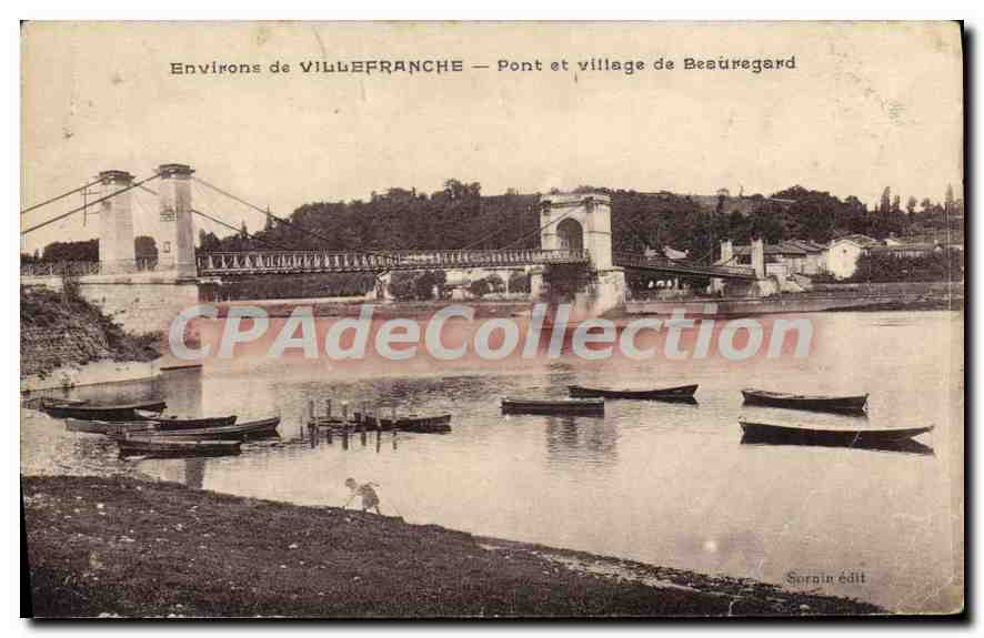 CPA Environs de Villefranche Pont et village de Beauregard 